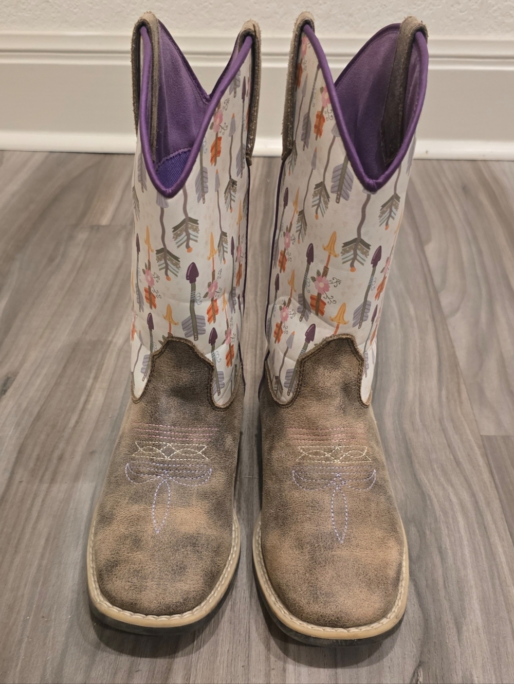 Twister Hannah Toddler Western Boots Brown Arrow Floral Size 2 M&F 4413402